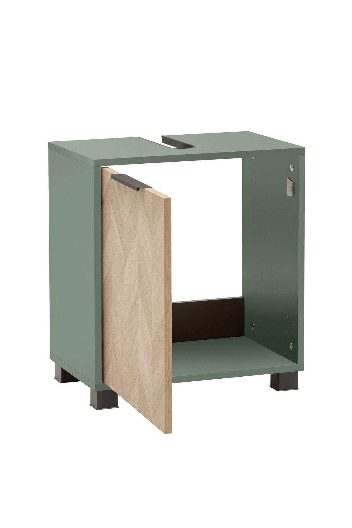 WASCHBECKENUNTERSCHRANK 50,3/56/33 cm  - Eichefarben/Schwarz, Natur, Holzwerkstoff/Kunststoff (50,3/56/33cm) - Stylife