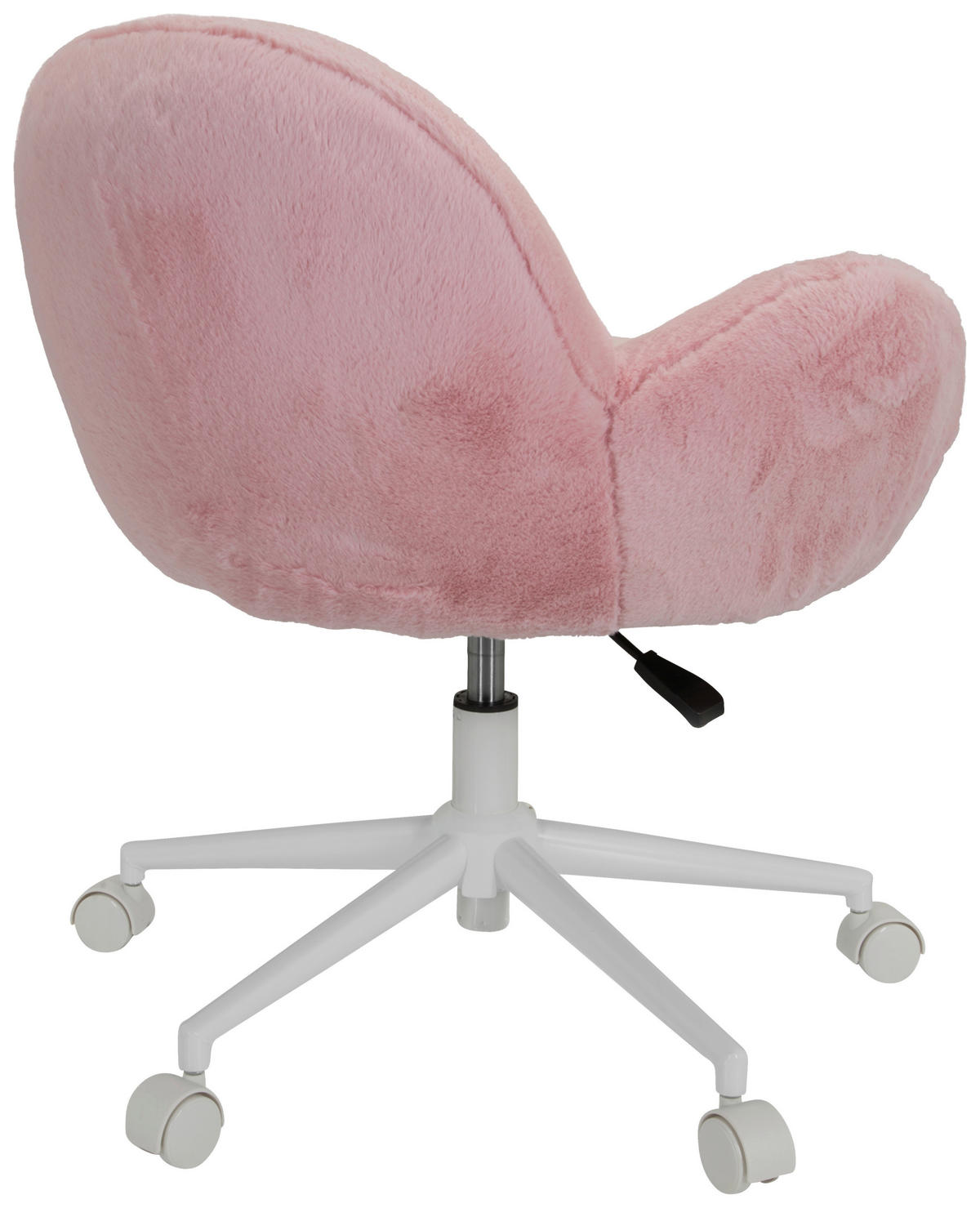 SNURRSTOL FÖR UNGDOMAR  i plysch rosa  - vit/rosa, Modern, metall/textil (65/79/64cm) - MID.YOU