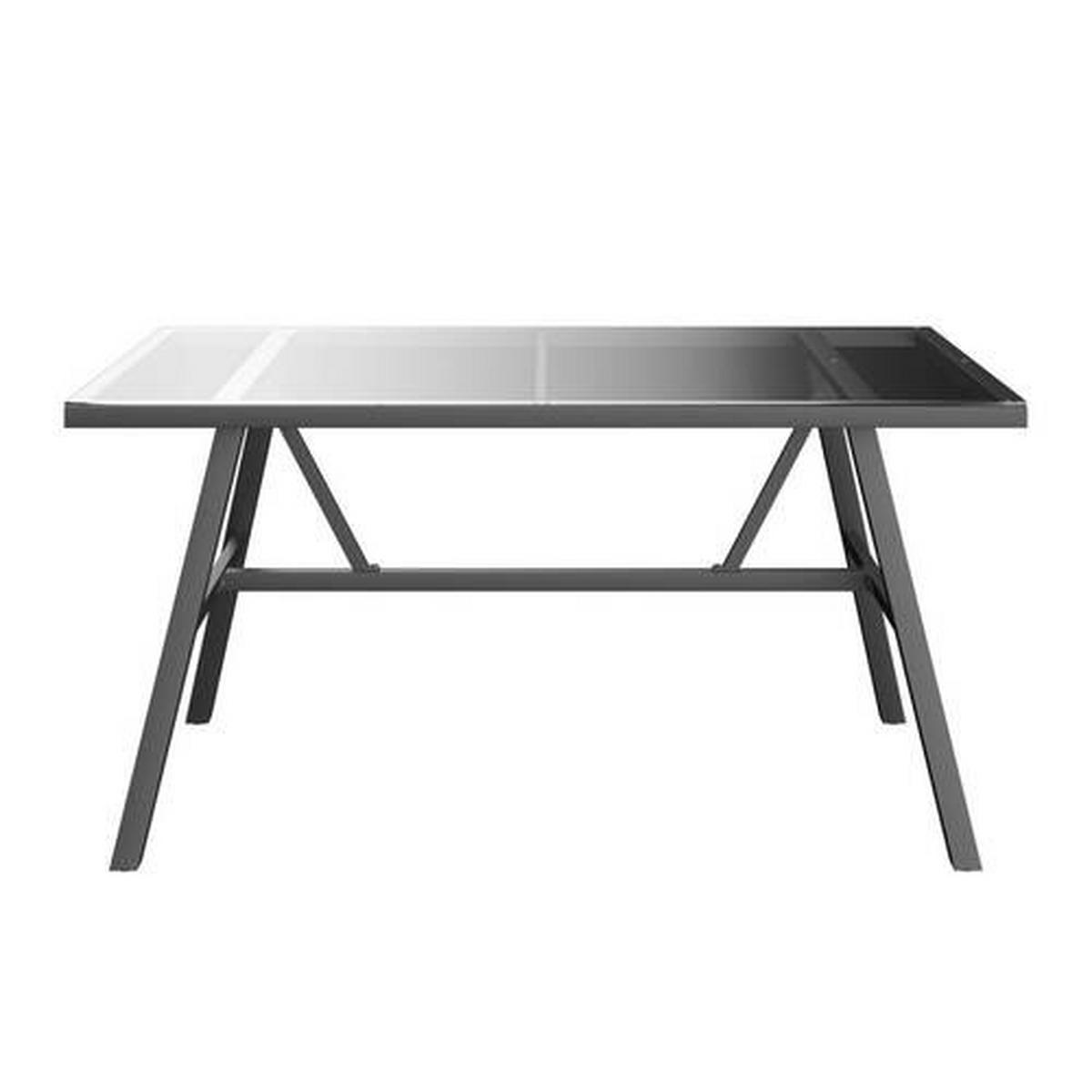 DINING-LOUNGESET 187/241 cm Aluminium  - Dunkelgrau/Anthrazit, Design, Glas/Kunststoff (187/241cm) - Ambia Garden