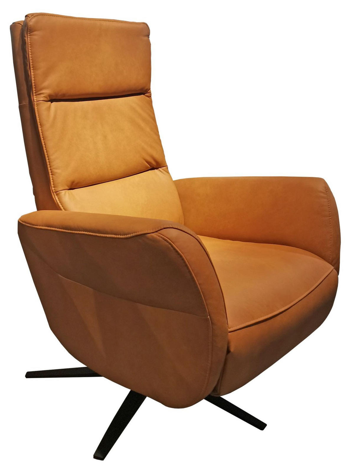 FOTELJA ZA OPUŠTANJE 76/110-114/83 cm , kari žuta  - kari žuta, Moderno, koža (76/110-114/83cm) - Beldomo Premium