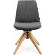 STUHL  in Flachgewebe Holz, Textil  - Eichefarben/Grau, Design, Holz/Textil (46/82,5-85,25/55cm) - Johann Jakob