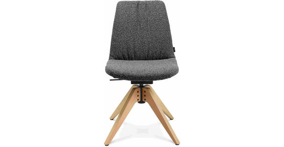 STUHL in Flachgewebe Holz, Textil - Eichefarben/Grau, Design, Holz/Textil (46/82,5-85,25/55cm) - Johann Jakob