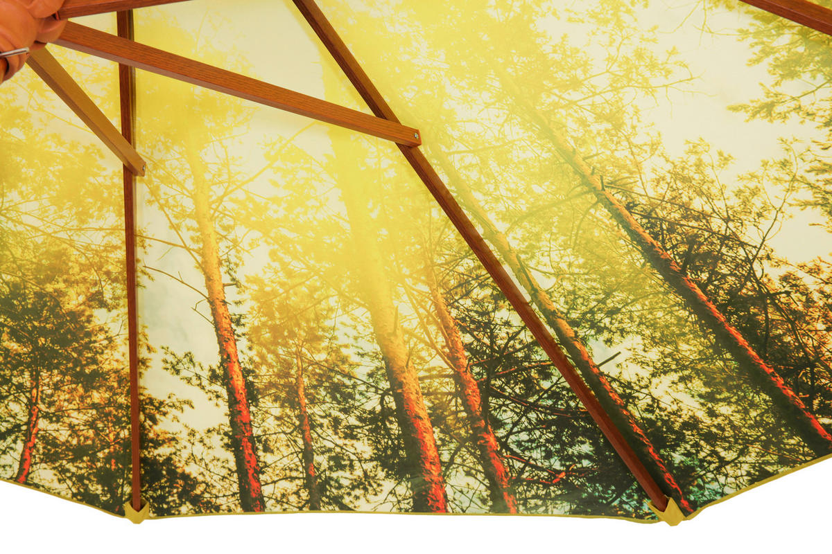 SONNENSCHIRM   - Waldgrün/Buchefarben, Basics, Textil/Metall (300/257cm) - Schneider