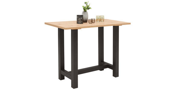 BARTISCH in Holzwerkstoff 120/70/105 cm - Eichefarben/Schwarz, KONVENTIONELL, Holzwerkstoff (120/70/105cm) - Carryhome