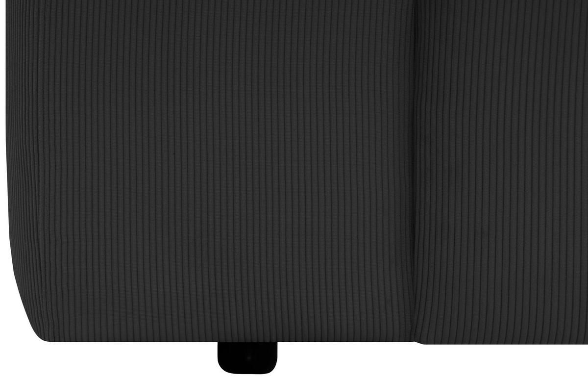 ECKSOFA HANNAH Anthrazit Cord  - Anthrazit/Schwarz, Design, Kunststoff/Textil (252/170cm) - MID.YOU