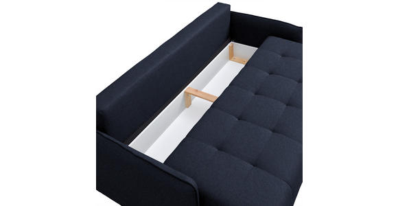 SCHLAFSOFA  in Struktur Dunkelblau  - Buchefarben/Dunkelblau, Design, Holz/Textil (217/97/101cm) - Carryhome