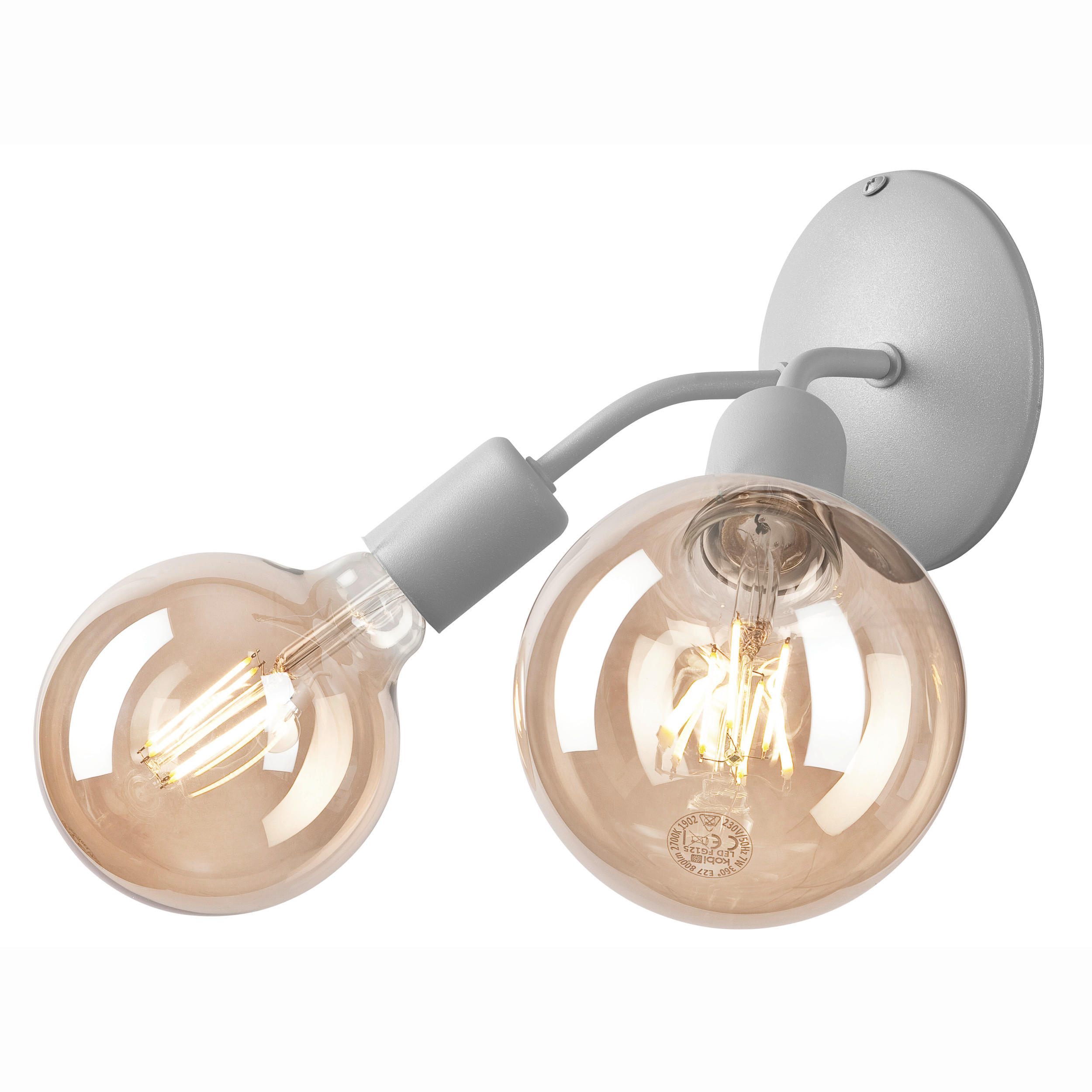 WANDLEUCHTE 23/14,5 cm   - Grau, KONVENTIONELL, Metall (23/14,5cm)
