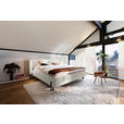 POLSTERBETT Beleuchtung 180/200 cm  in Creme  - Creme/Schwarz, MODERN, Textil/Metall (180/200cm) - Novel