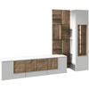 WOHNWAND  in Weiss, Wildeiche 272/196/50 cm  - Wildeiche/Weiss, Design, Glas/Holz (272/196/50cm) - Voglauer