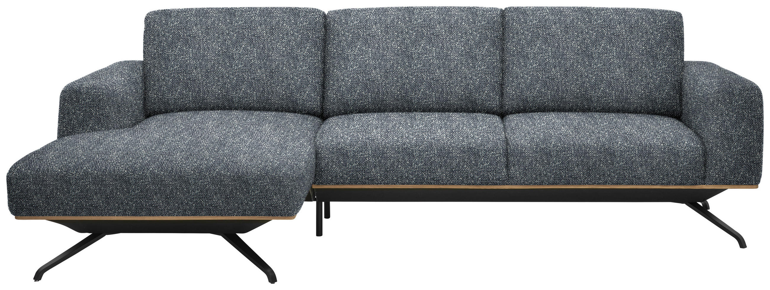 ECKSOFA in Struktur Dunkelgrau  - Dunkelgrau/Schwarz, Design, Textil/Metall (157/262cm) - Novel