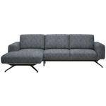 ECKSOFA in Struktur Dunkelgrau  - Dunkelgrau/Schwarz, Design, Textil/Metall (157/262cm) - Novel