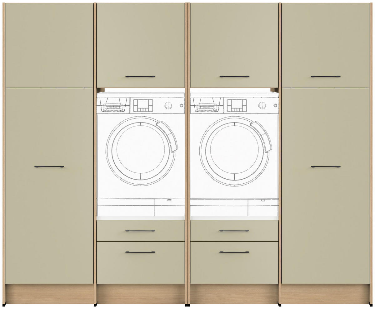 HAUSWIRTSCHAFTSRAUM  in Eichefarben, Salbeigrün  - Eichefarben/Salbeigrün, Basics, Holzwerkstoff (249,6cm) - Impuls