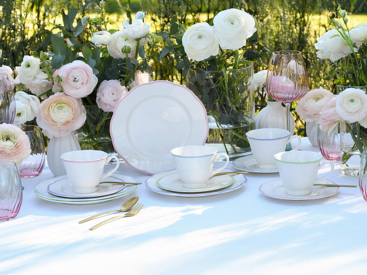 KOMBISERVICE Lila, Weiß, Hellblau, Hellrosa, Limette Florine Bunt 20-teilig 4 Personen  - Hellrosa/Lila, Basics, Keramik - Creatable