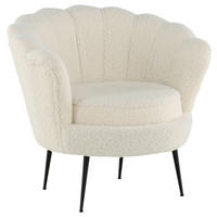 FÅTÖLJ i metall, textil svart, vit  - vit/svart, Design, metall/textil (83/76/77cm) - Livetastic