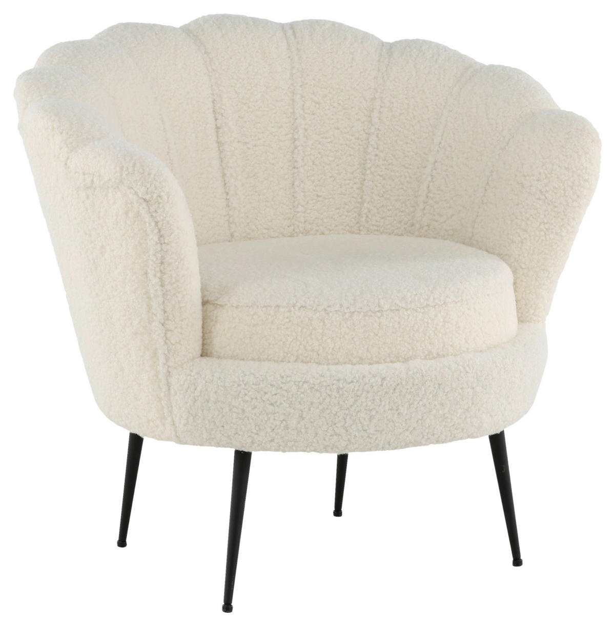 FÅTÖLJ i metall, textil svart, vit  - vit/svart, Design, metall/textil (83/76/77cm) - Livetastic