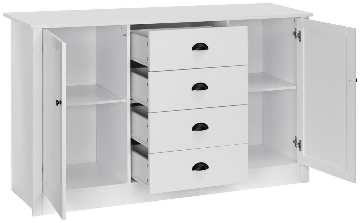 SIDEBOARD  in 140/80/39 cm  - Schwarz/Weiß, LIFESTYLE, Holzwerkstoff/Metall (140/80/39cm) - MID.YOU