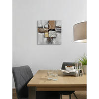 ÖLGEMÄLDE Abstraktes Grau, Weiß 55/55 cm  - Weiß/Grau, Design, Holz/Papier (55/55cm) - Monee