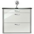 SCHUHSCHRANK 117/97/28 cm  - Chromfarben/Alufarben, Basics, Glas/Holzwerkstoff (117/97/28cm) - Moderano