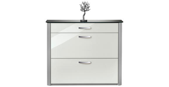 SCHUHSCHRANK 117/97/28 cm - Chromfarben/Alufarben, Basics, Glas/Holzwerkstoff (117/97/28cm) - Moderano