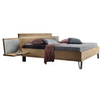 BETTANLAGE 180/200 cm  Silberfarben, Eichefarben   - Eichefarben/Silberfarben, Design, Holz (180/200cm) - Valdera