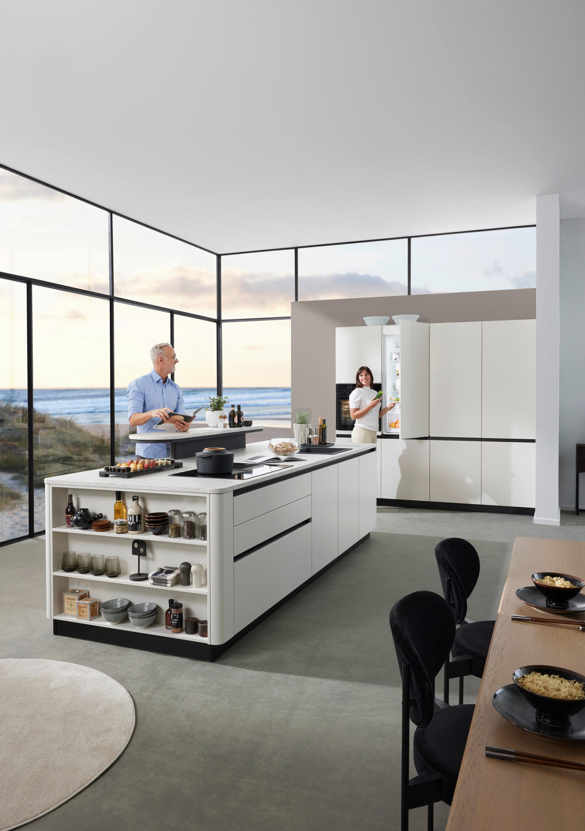 EINBAUKÜCHE   - Weiß, Design, Holzwerkstoff - Novel