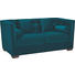 2,5-SITZER Mikrofaser Petrol - Wengefarben/Petrol, Design, Holz/Textil (178/84/98cm) - Carryhome