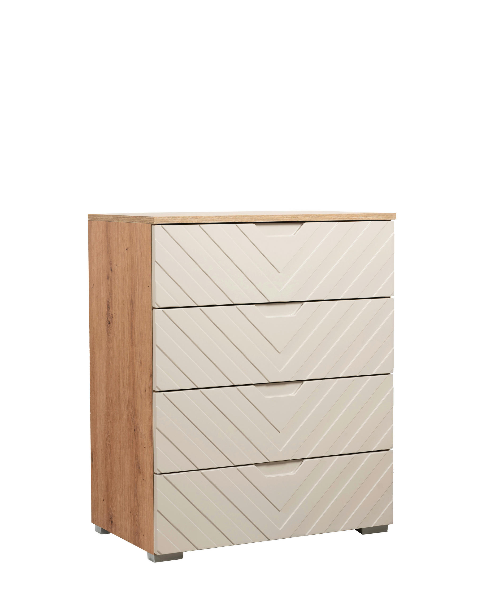 KOMODA, kašmir, hrast artisan  - siva/kašmir, Moderno, umetna masa/leseni material (65/80/40cm) - Carryhome