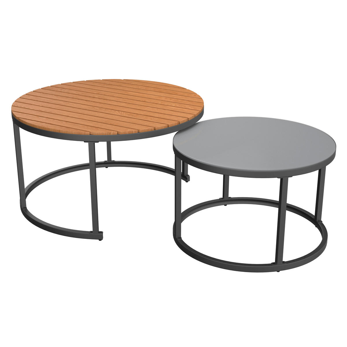 LOUNGEGARNITUR Akazie massiv Stahl  - Grau, Design, Glas/Holz - Ambia Garden