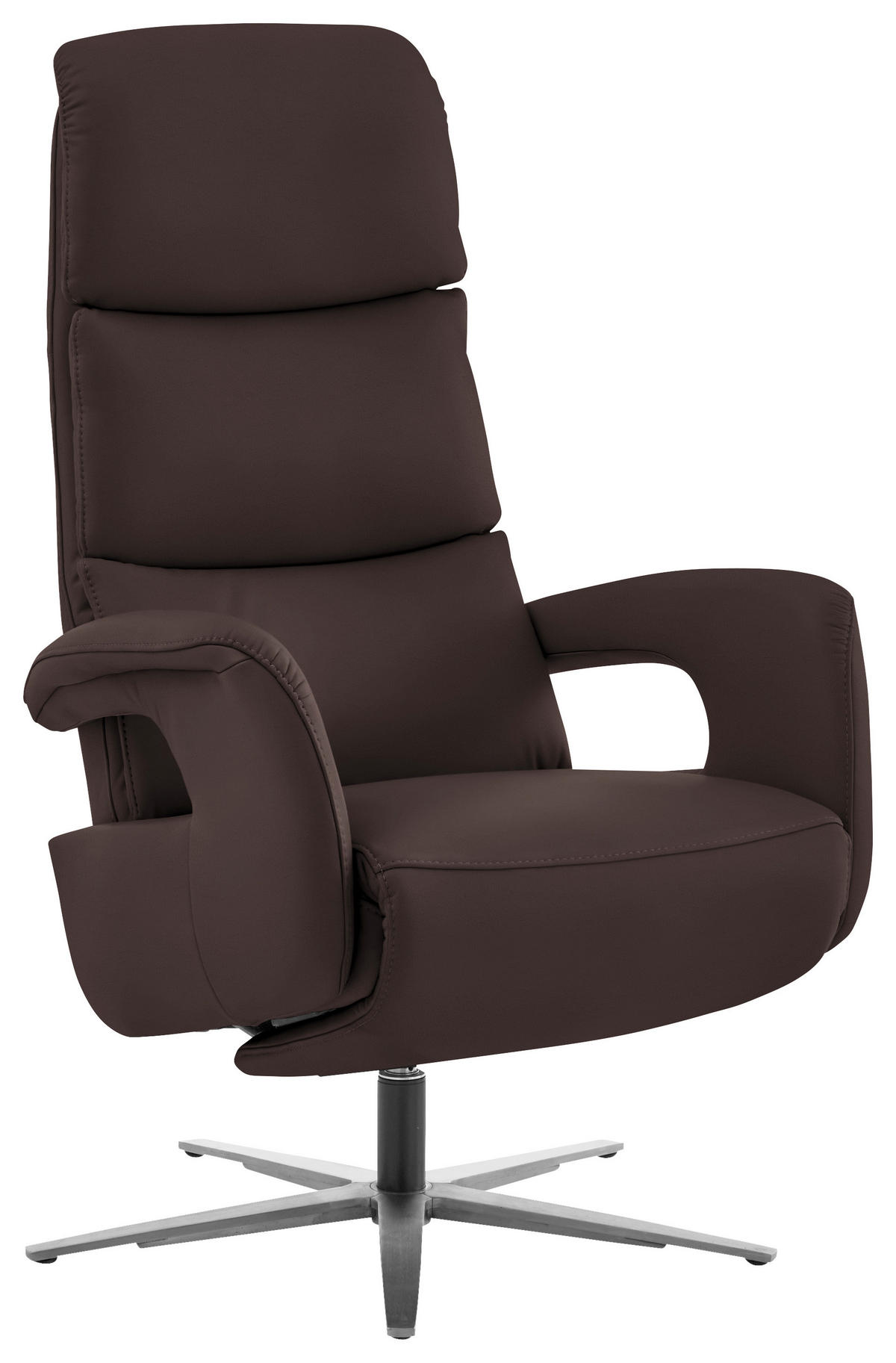 RELAXSESSEL in Leder Braun  - Edelstahlfarben/Braun, Design, Leder/Metall (76/119/86cm) - Dieter Knoll