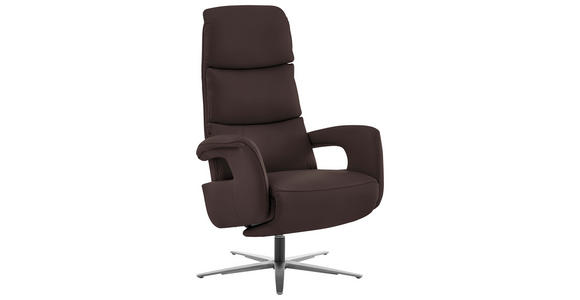 RELAXSESSEL in Leder Braun  - Edelstahlfarben/Braun, Design, Leder/Metall (76/119/86cm) - Dieter Knoll