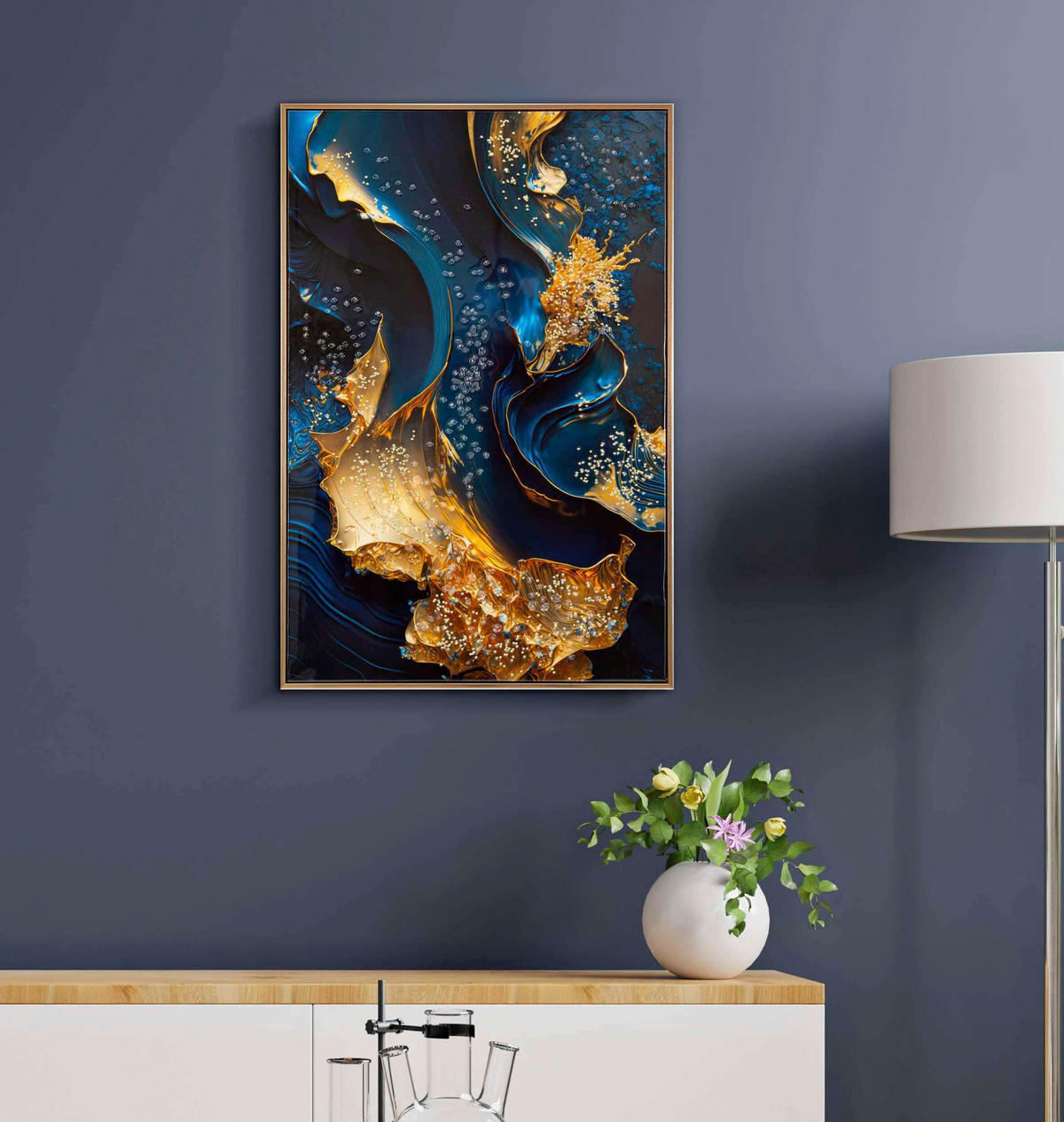 LEINWANDBILD Abstraktes  - Goldfarben, Basics, Holz/Kunststoff (60/90/4cm)