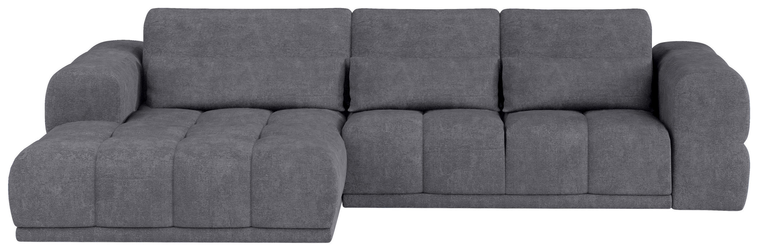 HÖRNSOFFA i chenille mörkgrå  - mörkgrå/svart, Klassisk, textil/plast (203/290cm) - MID.YOU