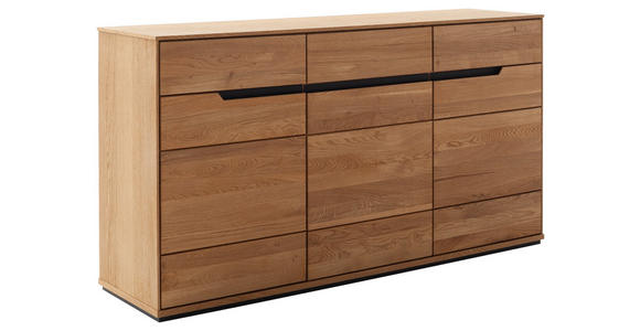 SIDEBOARD Wildeiche  153/82/41 cm  - Wildeiche/Schwarz, Natur, Holz/Holzwerkstoff (153/82/41cm) - Linea Natura