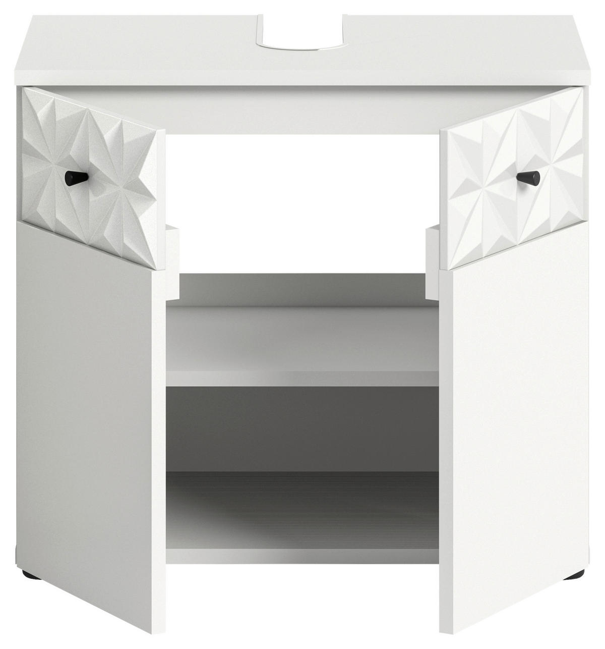 OMARICA ZA POD UMIVALNIK 60/54/37 cm  - črna/bela, Moderno, kovina/umetna masa (60/54/37cm) - MID.YOU