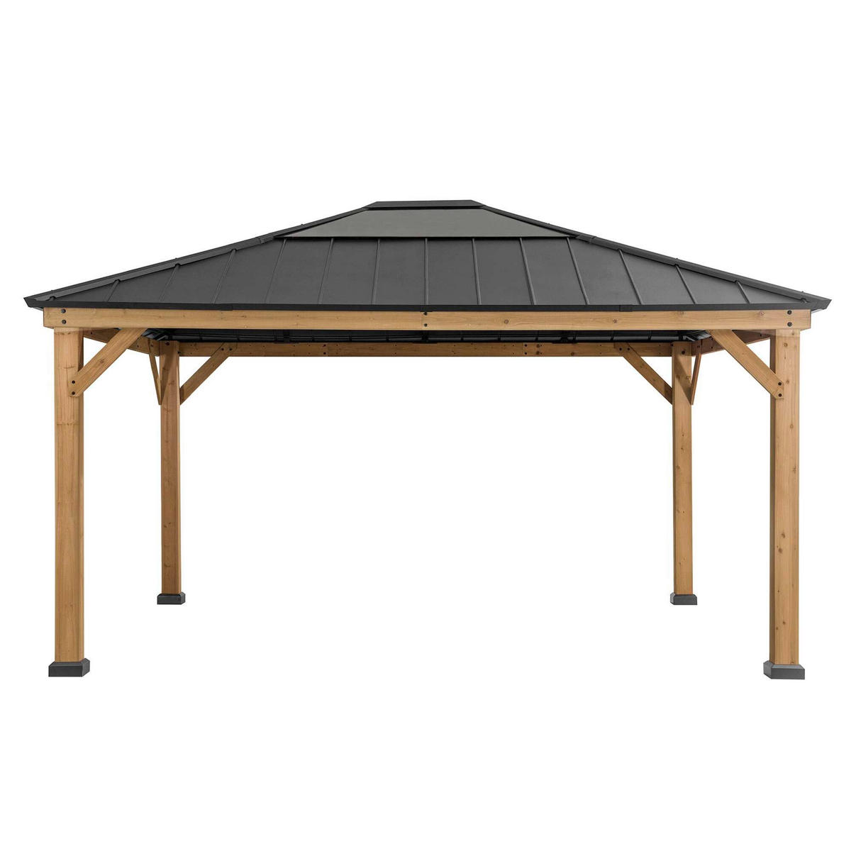 PAVILLON 452/393/287 cm  - Anthrazit/Lärchefarben, Basics, Holz/Kunststoff (452/393/287cm) - Modante