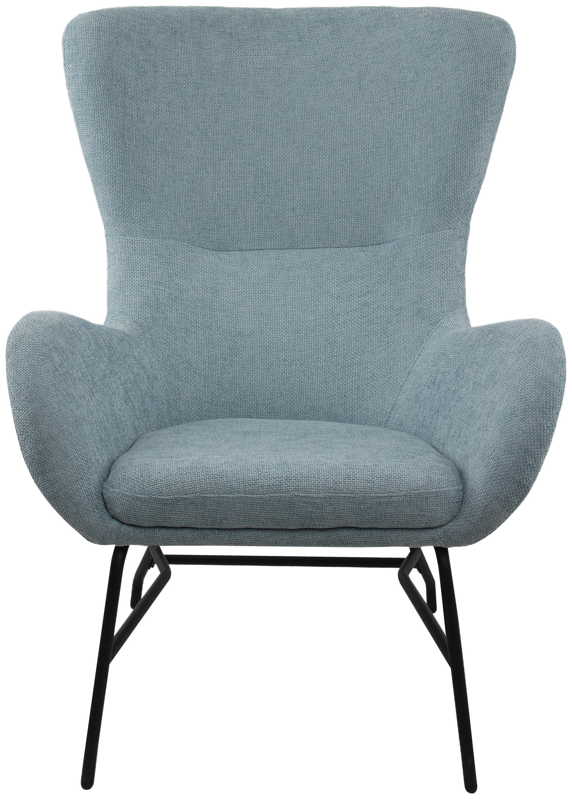 SESSEL in Bouclé Hellblau  - Schwarz/Hellblau, MODERN, Textil/Metall (77/106.5/84cm) - Livetastic