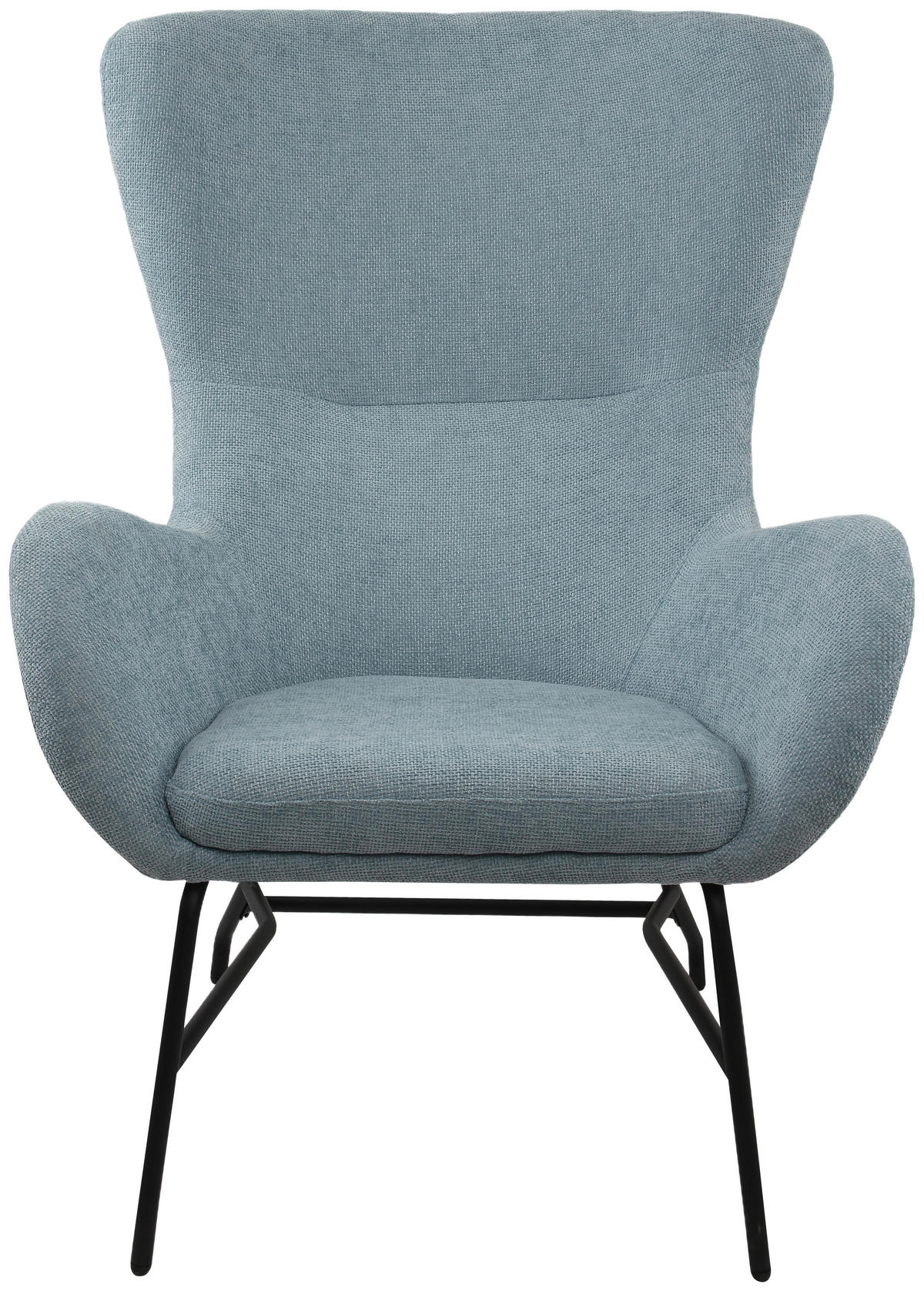 SESSEL in Bouclé Hellblau  - Schwarz/Hellblau, MODERN, Textil/Metall (77/106.5/84cm) - Livetastic