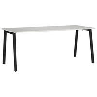 SCHREIBTISCH 180/80/75 cm  in Schwarz, Hellgrau  - Hellgrau/Schwarz, MODERN, Holzwerkstoff/Metall (180/80/75cm) - Novel