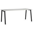 SCHREIBTISCH 180/80/75 cm  in Schwarz, Hellgrau  - Hellgrau/Schwarz, MODERN, Holzwerkstoff/Metall (180/80/75cm) - Novel