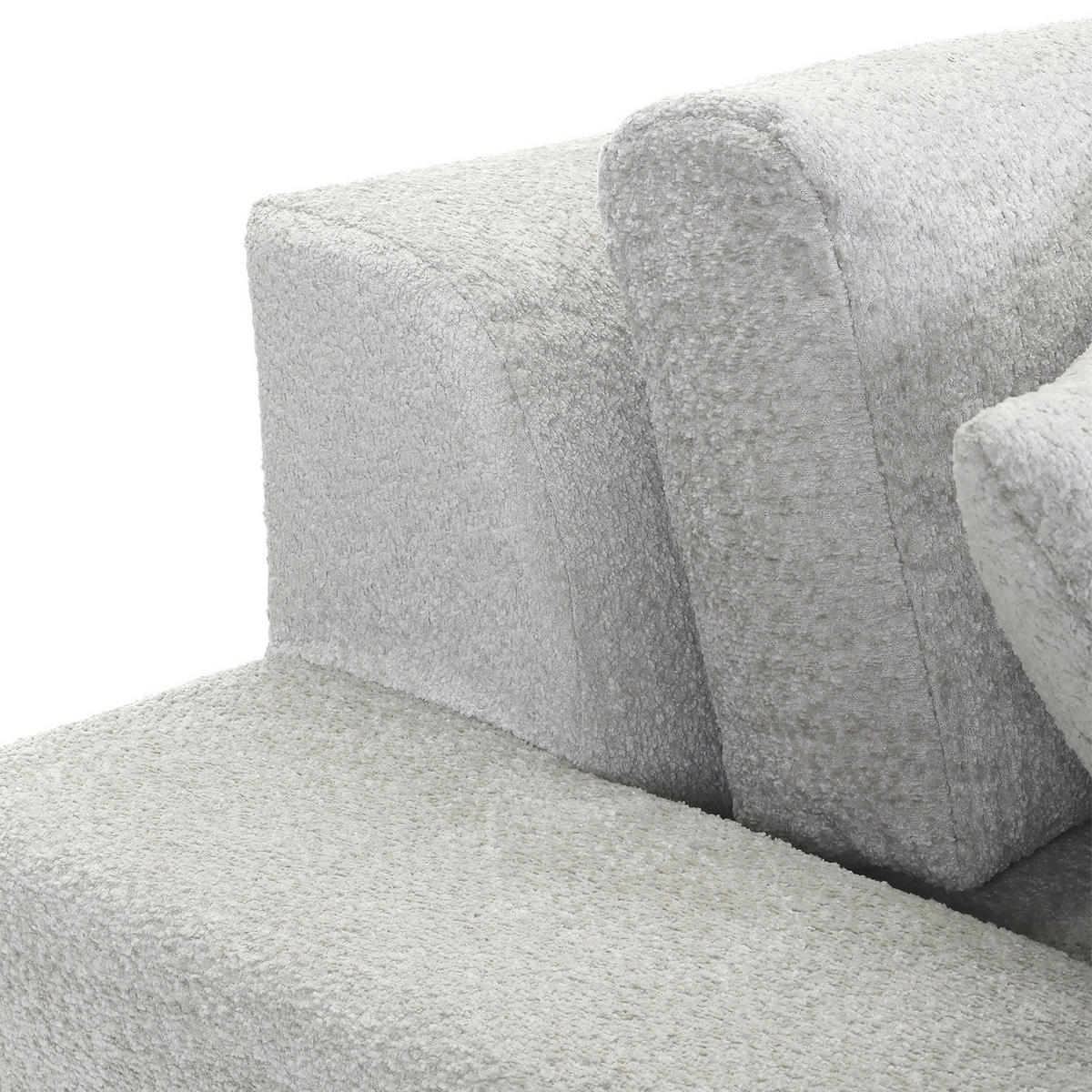 BIGSOFA Struktur, Bouclé Greige  - Greige/Schwarz, MODERN, Kunststoff/Textil (240/76/125cm) - Landscape