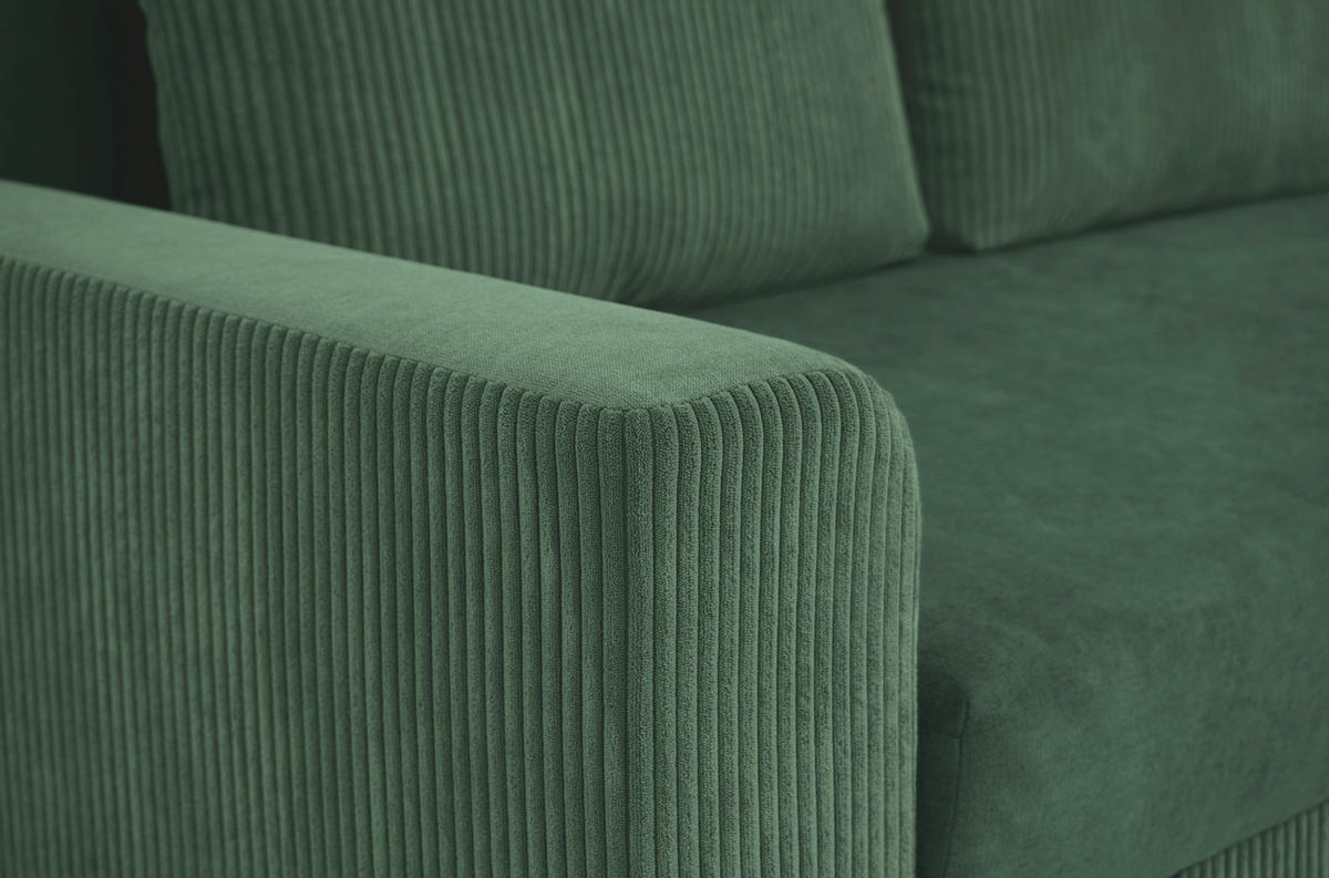 CloseUp von Livetastic ECKSOFA Grün Cord, Mikrofaser.