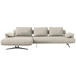 ECKSOFA in Chenille Creme  - Creme/Schwarz, Design, Textil/Metall (168/334cm) - Dieter Knoll