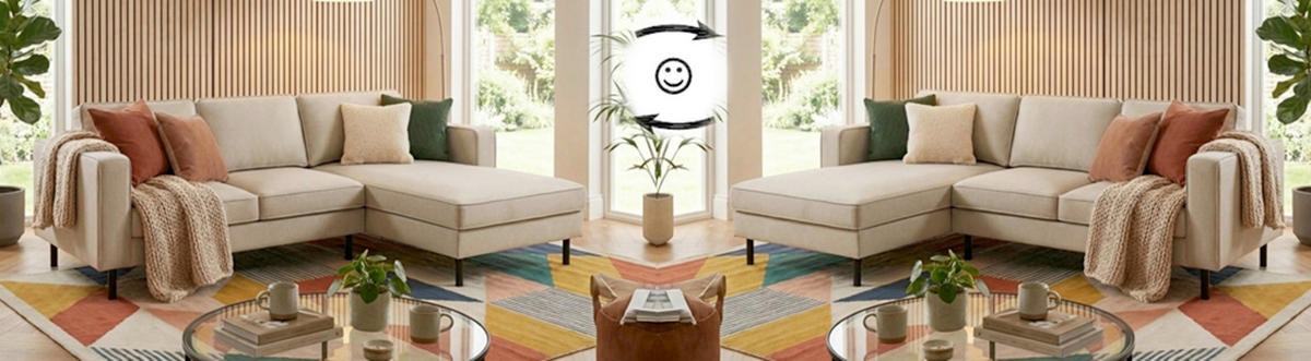 ECKSOFA WATKINS Sandfarben Struktur  - Sandfarben/Schwarz, MODERN, Textil/Metall (232/161cm) - Trendmanufaktur