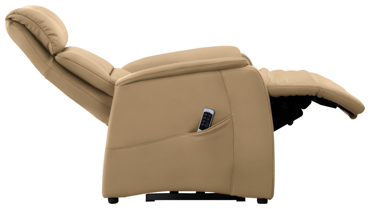 FERNSEHSESSEL in Beige  - Beige/Schwarz, KONVENTIONELL, Leder/Kunststoff (69/109/83cm) - Cantus
