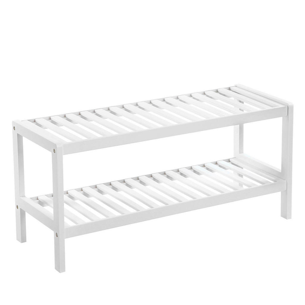 Boxxx REGÁL NA BOTY, bílá, bambus, 70/33/26 cm