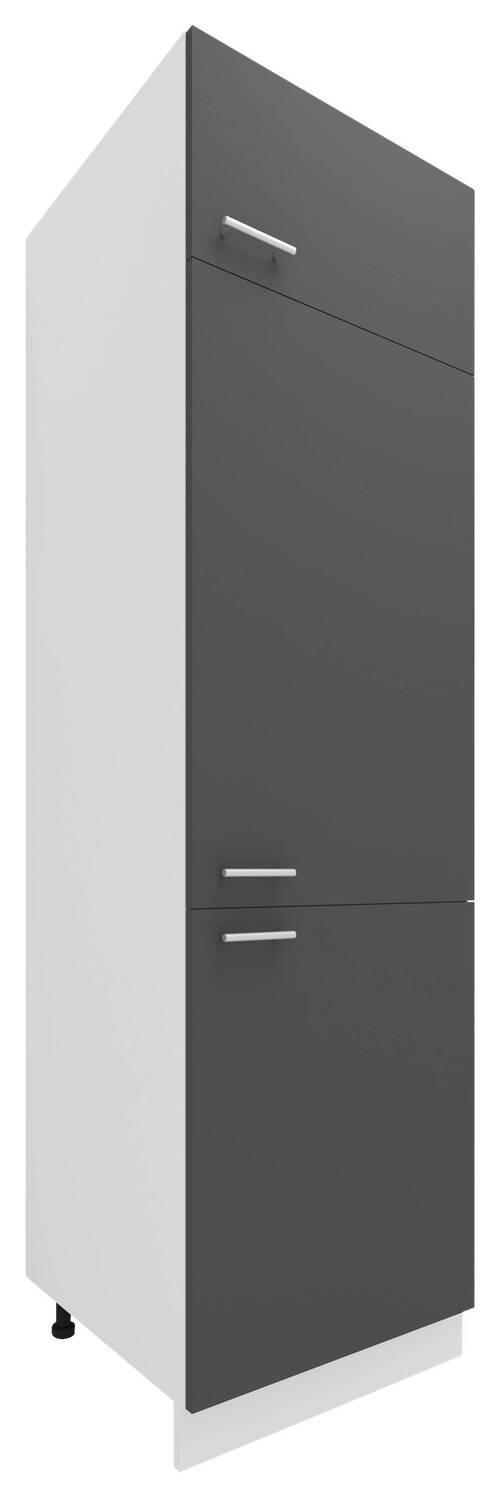 GESCHIRRSCHRANK 60/207/57 cm  in Anthrazit, Weiß  - Anthrazit/Alufarben, KONVENTIONELL, Holzwerkstoff/Metall (60/207/57cm) - MID.YOU