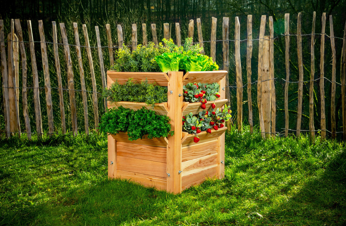 VYVÝŠENÝ ZÁHON   - farba smrekovca, Basics, drevo (65/73/65cm)