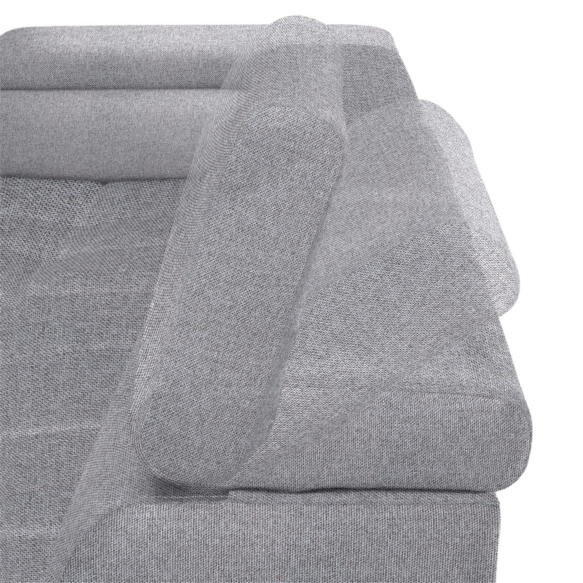 ECKSOFA in Webstoff Grau  177/270 cm  - Schwarz/Grau, Design, Textil/Metall (177/270cm) - Welnova