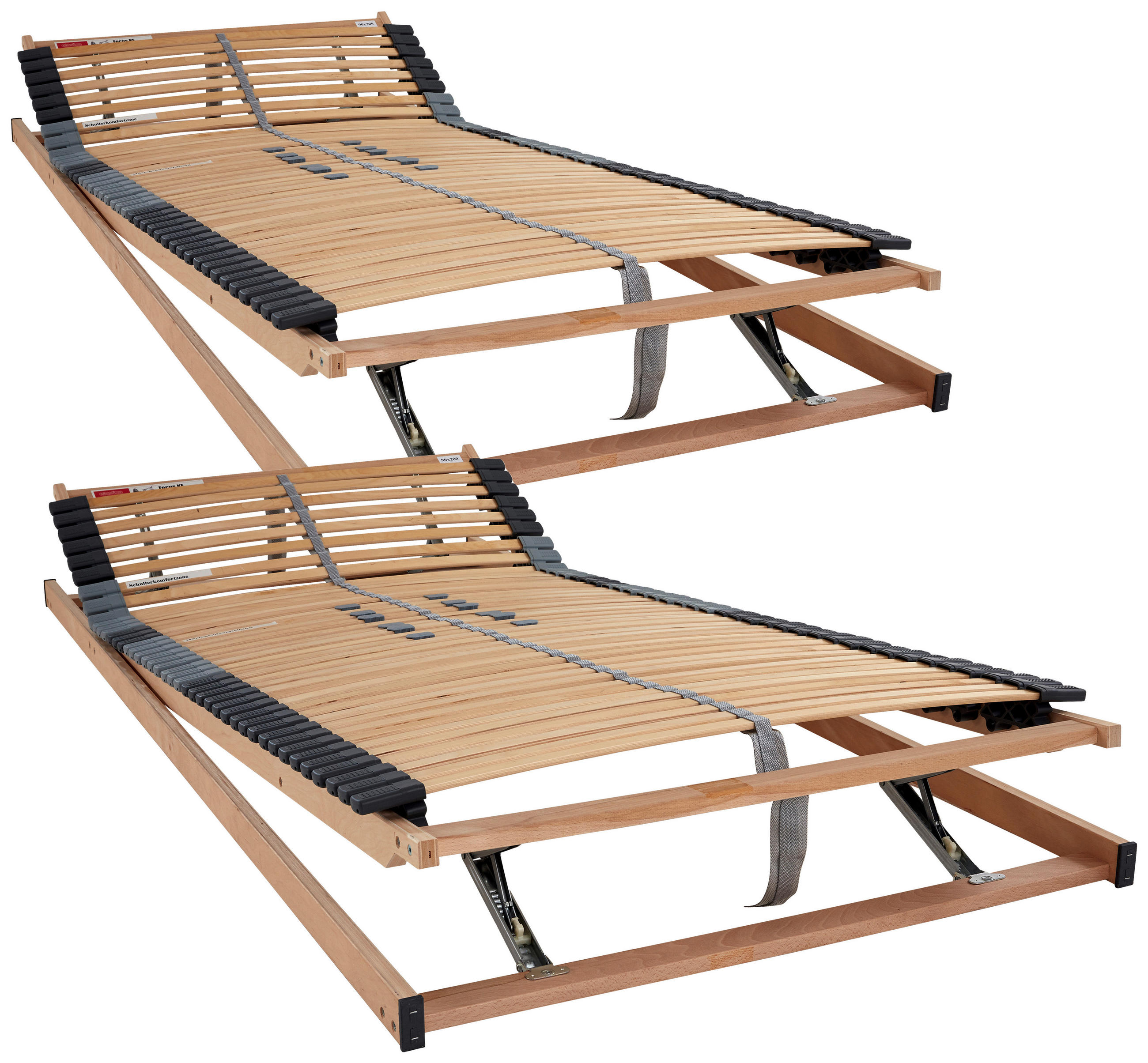 LATTENROST-SET 180/200 cm Kopfteil, Fußteil, Mittelzone verstellbar, Birke  - Birkefarben, Basics, Holz (180/200cm) - Livetastic