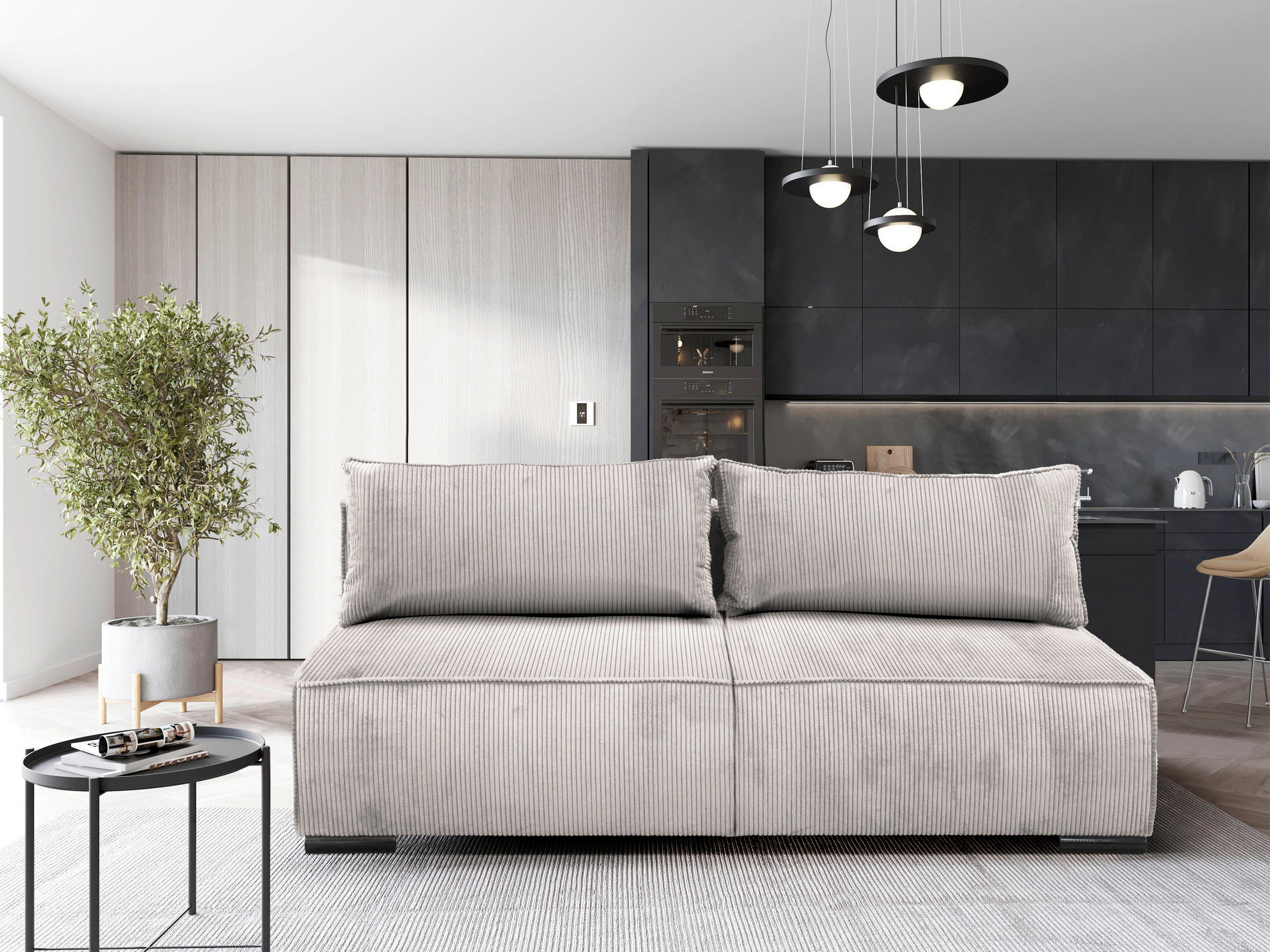 MID.YOU ROZKLÁDACÍ POHOVKA, textil, béžová